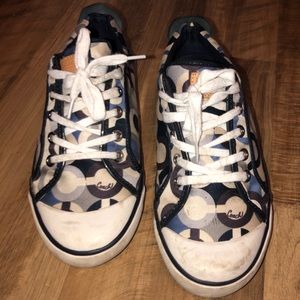 Coach C logo blue sneakers